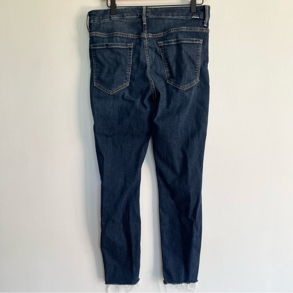 Mother High Waisted Looker Ankle Fray Close to the Edge Blue Jean Distressed 30 - Picture 4 of 15